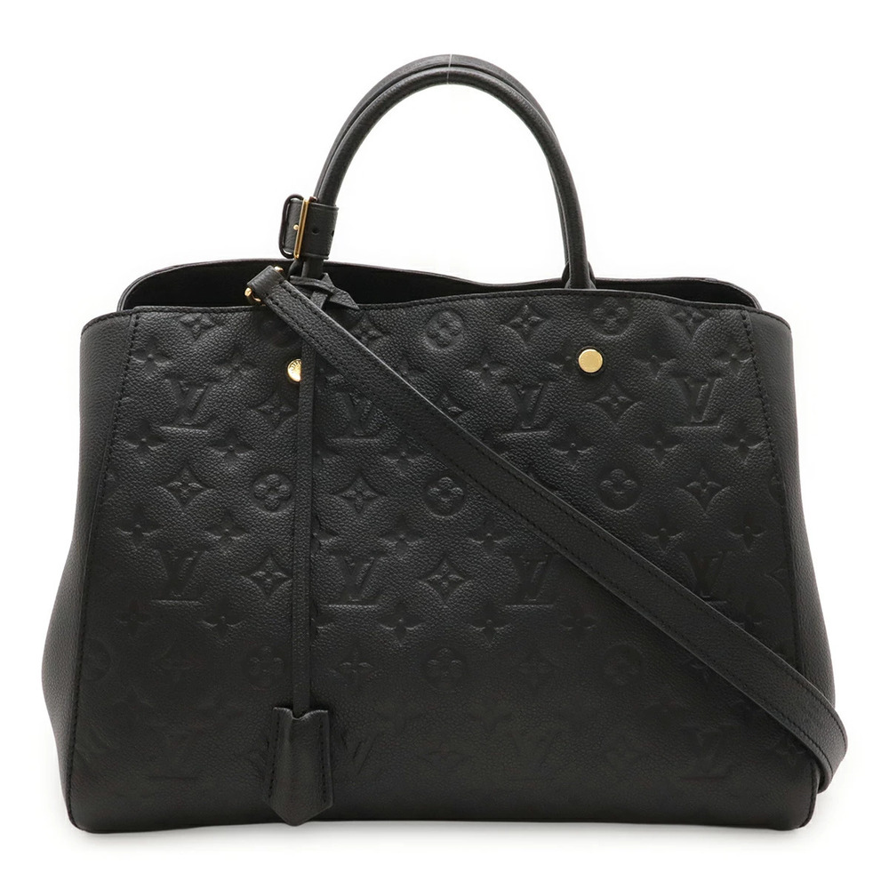 LOUIS VUITTON Monogram Empreinte Montaigne 2way Shoulder Bag Noir Black